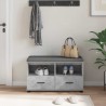 Banc d'entrée avec coussin Gris Béton 80 x 38 x 46 cm 554567554567