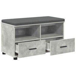 Banc d'entrée avec coussin Gris Béton 80 x 38 x 46 cm 554567554567