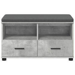 Banc d'entrée avec coussin Gris Béton 80 x 38 x 46 cm 554567554567