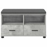 Banc d'entrée avec coussin Gris Béton 80 x 38 x 46 cm 554567554567
