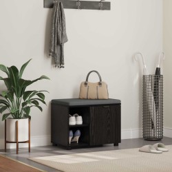 Banc d'entrée avec coussin Chêne Noir 60 x 38 x 46 cm 554578554578