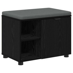 Banc d'entrée avec coussin Chêne Noir 60 x 38 x 46 cm 554578554578