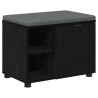 Banc d'entrée avec coussin Chêne Noir 60 x 38 x 46 cm 554578554578