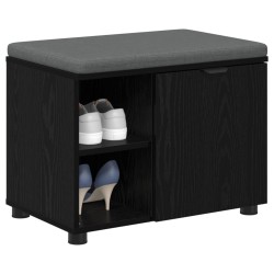 Banc d'entrée avec coussin Chêne Noir 60 x 38 x 46 cm 554578554578