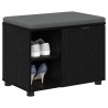 Banc d'entrée avec coussin Chêne Noir 60 x 38 x 46 cm 554578554578