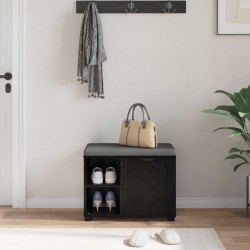 Banc d'entrée avec coussin Chêne Noir 60 x 38 x 46 cm 554578554578