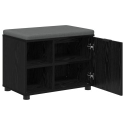 Banc d'entrée avec coussin Chêne Noir 60 x 38 x 46 cm 554578554578