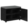 Banc d'entrée avec coussin Chêne Noir 60 x 38 x 46 cm 554578554578