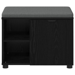 Banc d'entrée avec coussin Chêne Noir 60 x 38 x 46 cm 554578554578