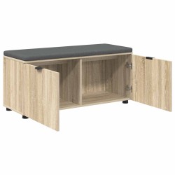 Banc d'entrée avec coussin Chêne Sonoma 100 x 38 x 46 cm 554579554579