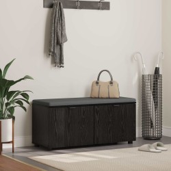 Banc d'entrée avec coussin Chêne Noir 100 x 38 x 46 cm 554596554596