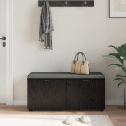 Banc d'entrée avec coussin Chêne Noir 100 x 38 x 46 cm 554596554596