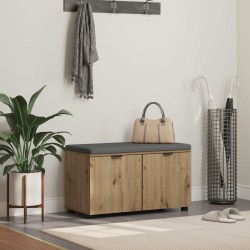 Banc d'entrée avec coussin Chêne Artisanal 80 x 38 x 46 cm 554597554597