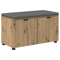 Banc d'entrée avec coussin Chêne Artisanal 80 x 38 x 46 cm 554597554597