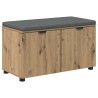 Banc d'entrée avec coussin Chêne Artisanal 80 x 38 x 46 cm 554597554597
