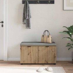 Banc d'entrée avec coussin Chêne Artisanal 80 x 38 x 46 cm 554597554597
