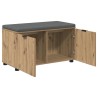 Banc d'entrée avec coussin Chêne Artisanal 80 x 38 x 46 cm 554597554597