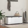 Banc d'entrée Blanc 100 x 38 x 46 cm Bois Ingénierie et Tissu 554601554601