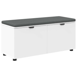 Banc d'entrée Blanc 100 x 38 x 46 cm Bois Ingénierie et Tissu 554601554601