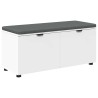 Banc d'entrée Blanc 100 x 38 x 46 cm Bois Ingénierie et Tissu 554601554601