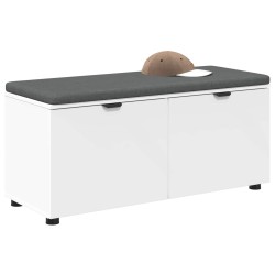 Banc d'entrée Blanc 100 x 38 x 46 cm Bois Ingénierie et Tissu 554601554601