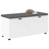 Banc d'entrée Blanc 100 x 38 x 46 cm Bois Ingénierie et Tissu 554601554601