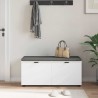 Banc d'entrée Blanc 100 x 38 x 46 cm Bois Ingénierie et Tissu 554601554601