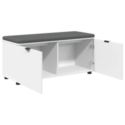 Banc d'entrée Blanc 100 x 38 x 46 cm Bois Ingénierie et Tissu 554601554601