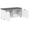 Banc d'entrée Blanc 100 x 38 x 46 cm Bois Ingénierie et Tissu 554601554601