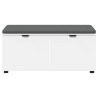 Banc d'entrée Blanc 100 x 38 x 46 cm Bois Ingénierie et Tissu 554601554601