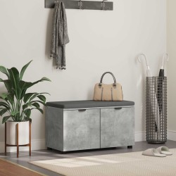 Banc d'entrée avec coussin Gris Béton 80 x 38 x 46 cm 554602554602