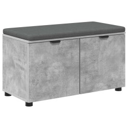 Banc d'entrée avec coussin Gris Béton 80 x 38 x 46 cm 554602554602