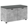 Banc d'entrée avec coussin Gris Béton 80 x 38 x 46 cm 554602554602