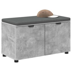 Banc d'entrée avec coussin Gris Béton 80 x 38 x 46 cm 554602554602