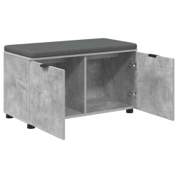 Banc d'entrée avec coussin Gris Béton 80 x 38 x 46 cm 554602554602