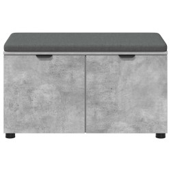 Banc d'entrée avec coussin Gris Béton 80 x 38 x 46 cm 554602554602