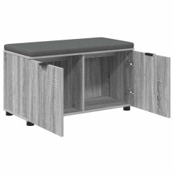 Banc d'entrée avec coussin Gris Sonoma 80 x 38 x 46 cm 554603554603