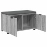 Banc d'entrée avec coussin Gris Sonoma 80 x 38 x 46 cm 554603554603