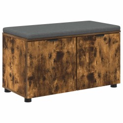 Banc d'entrée avec coussin Chêne Fumé 80 x 38 x 46 cm 554605554605
