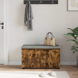 Banc d'entrée avec coussin Chêne Fumé 80 x 38 x 46 cm 554605554605