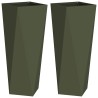 Jardinière 2 pcs Vert olive 30 x 30 x 75 cm Acier 554608554608