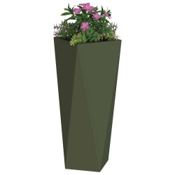 Jardinière 2 pcs Vert olive 30 x 30 x 75 cm Acier 554608554608