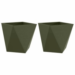 Jardinière 2 pcs Vert olive 40 x 40 x 40 cm Acier 554614554614