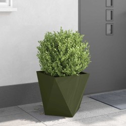 Jardinière 2 pcs Vert olive 40 x 40 x 40 cm Acier 554614554614
