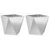 Jardinière 2 pcs Argent 40 x 40 x 40 cm Acier inoxydable 554616554616