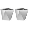 Jardinière 2 pcs Argent 40 x 40 x 40 cm Acier galvanisé 554618554618