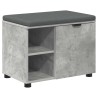 Banc d'entrée avec coussin Gris Béton 60 x 38 x 46 cm 554628554628