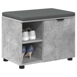 Banc d'entrée avec coussin Gris Béton 60 x 38 x 46 cm 554628554628