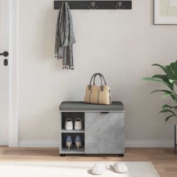 Banc d'entrée avec coussin Gris Béton 60 x 38 x 46 cm 554628554628