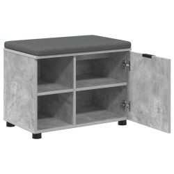Banc d'entrée avec coussin Gris Béton 60 x 38 x 46 cm 554628554628